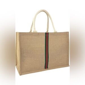 Gucci*like Tote Bag with Striped Accent